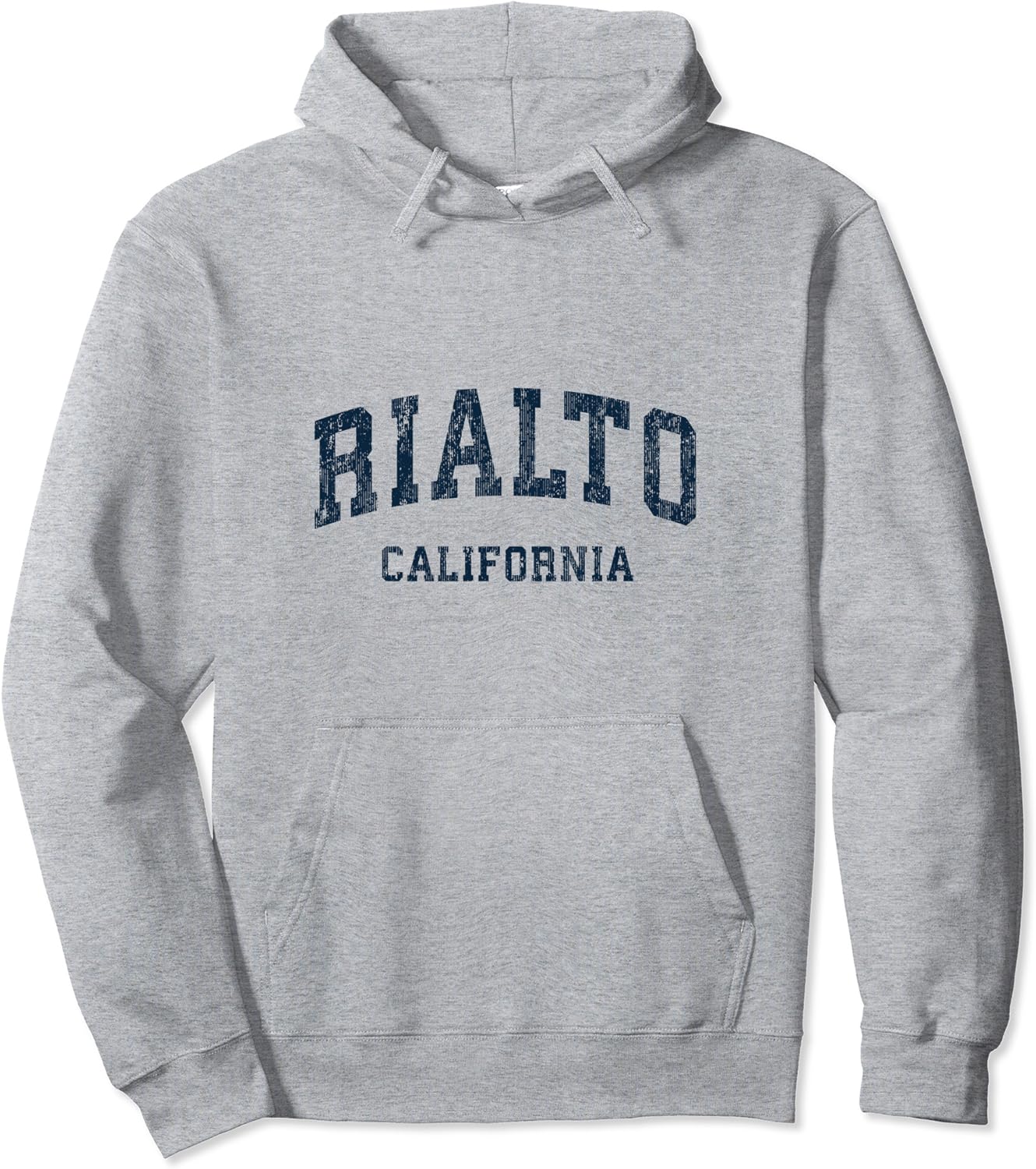 Rialto California CA Vintage Varsity Sports Navy Design Pullover Hoodie Clothing